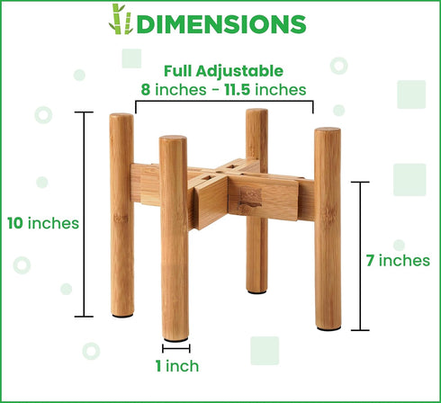 7-10 Inch ZPirates Drink Dispenser Stand - Adjustable Bamboo Holder Riser for Compatible Water, Lemonade, Juice