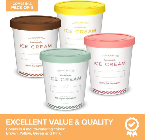 32 oz 4-Pack Frozen 2 Ice Cream Containers with Airtight Silicone Lids ( ) Homemade Ice Cream Container perfect