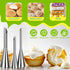 Suuker 3 Pieces Stainless Steel Cream Piping Tips - Long Nozzle Decor for Pastry Icing and Decorating