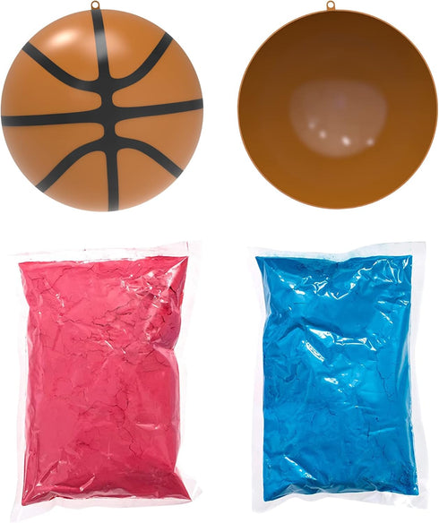 POPUPARTY Gender Reveal Basketball with Pink & Blue Powder, for Baby Boy or Girl Gender Reveal, Party Supplies