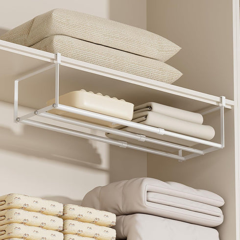 Closet, Organization(White,2PCS) Expandable Hanging Shoe Rack Organizer for Adjustable Shoe Rack Under Cabinet Shelf