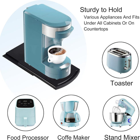 Kitchen Appliance sliding tray for coffee maker/kitchen caddy sliding tray for countertop, Blender, Toaster, Air Fryer, Pot, Food Processors, Stand Mixer by Aikert