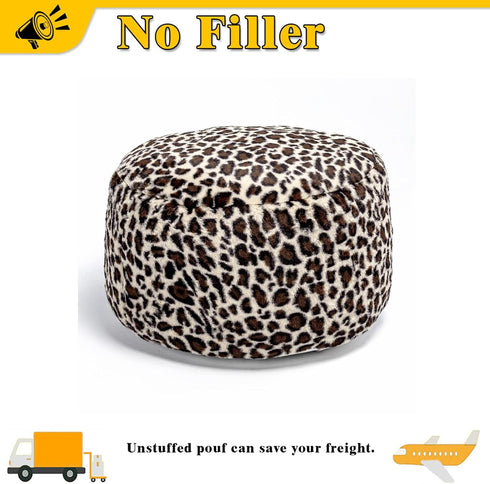 Asuprui Animal Pouf Ottoman Unstuffed Ottoman Foot Rest Round Fuzzy Pouf Seat Bean Bag Foot Rest Foldable Floor Chair