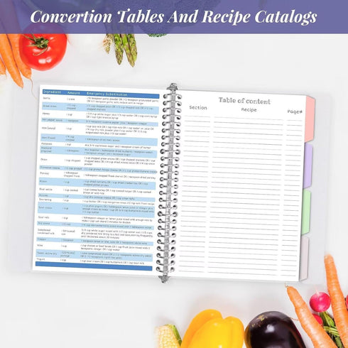 Blank Recipe Book to Write Your Own Recipes - 8.5" x 11" Hardcover with Dividers