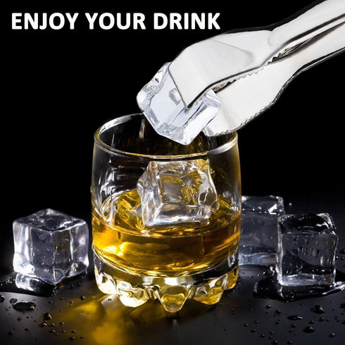 Ice Tongs for Ice Bucket 6-3/4 Inch - Set of 2 Premium 18/8 Stainless Steel Tongs with Teeth