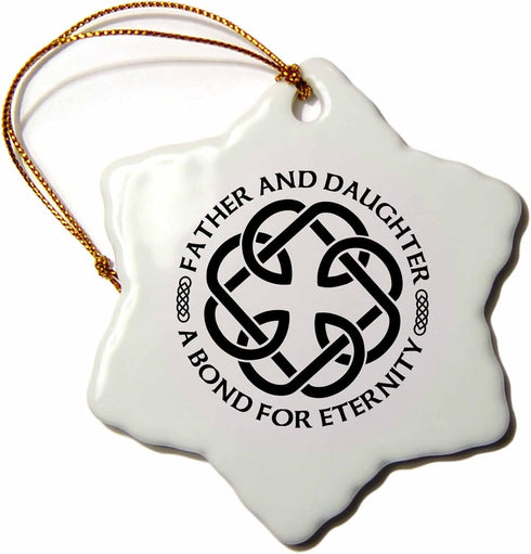 3dRose Celtic Fatherhood Knot Father and Daughter Snowflake Ornament, 3"