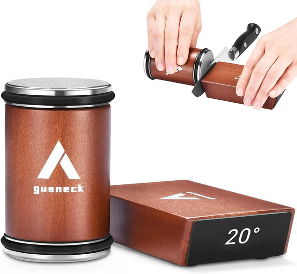 Rolling Knife Sharpener Tool, Gusneck Professional Knife Sharpener for Kitchen Knives, Magnetic Angles Support