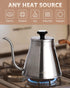 37 oz, 3-Layer Harriet Gooseneck Kettle with Thermometer for Pour Over Coffee and Tea, fl Stainless Steel, Durable