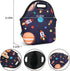 Violet Mist Women's Reusable Neoprene Lunch Bag, Space Rocket, Unisex, 11.4"L x 10.43"H x 5.51"W, fits containers up to