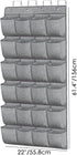homyfort Over the Door Shoe Organizer, Hanging Rack with 24 Extra Large Fabric Pockets for Closet, Grey 61.4''x22''