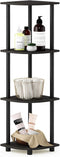 Furinno TURN-N-TUBE Corner Shelf, 4-Tier Corner Bookshelf, Display Storage Shelves with Open