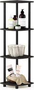 Furinno TURN-N-TUBE Corner Shelf, 4-Tier Corner Bookshelf, Display Storage Shelves with Open