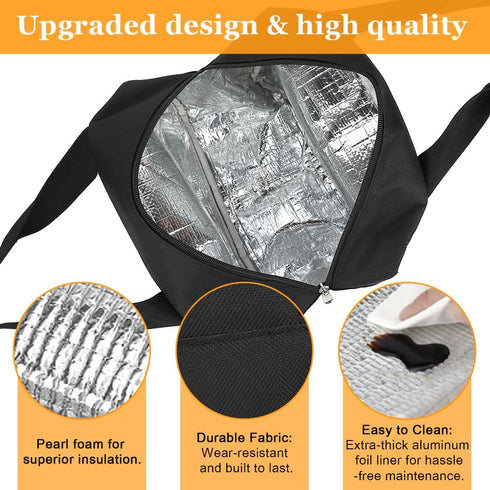 Insulated Cooler Lunch Bag for Women & Men, Water Resistant Lunch Tote Bag (Shoulder Strap Not Included)
