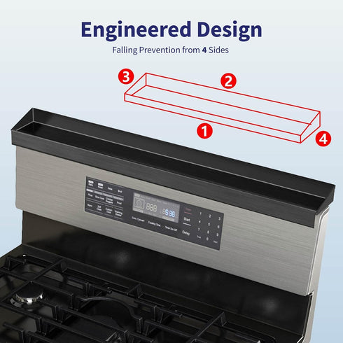 30" 4" IIIOIIIA Stove Top Magnetic Shelf for Kitchen Organization, Magnetic Spice Rack Over The Stove, Deep Spice