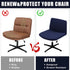 MINGPINHUIUS Armless Adjustable Chair Cover, Knitted Jacquard Velvet Slipcover for Office Desk Chair (Navy Blue)