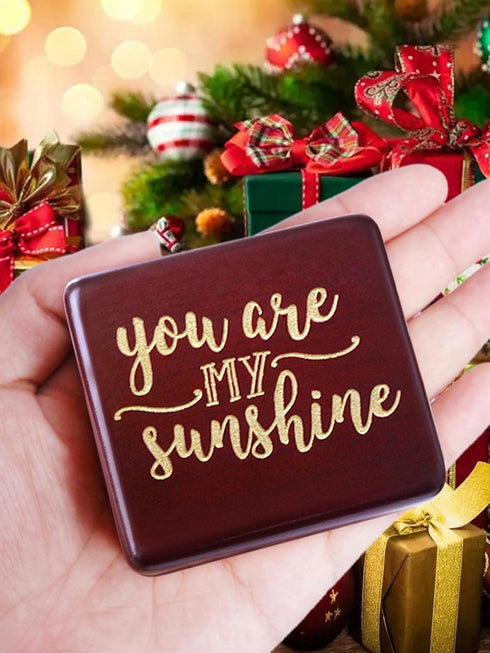 Sinzyo You are My Sunshine Music Box, Solid Wood Laser Carving Vintage Gift Musical Box for Birthday