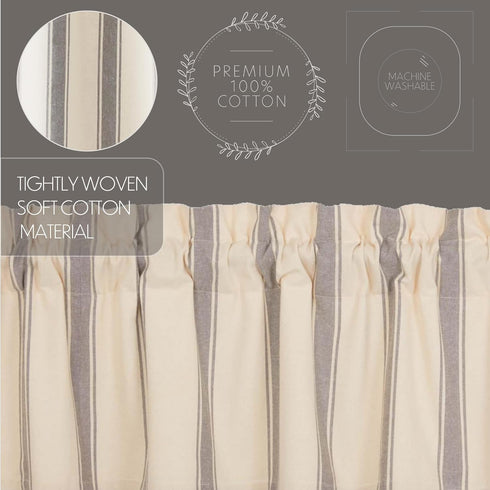 VHC Brands Grace Grain Sack Stripe Short Panel Set of 2, 63x37