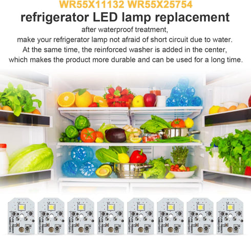 WR55X11132 LED Lamp Replacement for GE Refrigerator - Fits WR55X25754 WR55X30602