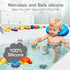 DubiLaka 31.5" Bathtub Splash Guard for Kids & Toddlers - Silicone Play Shelf & Toy Storage Tray with Strong Suction
