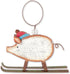 Sunset Vista Designs Holiday Ornament, Pig On Skis, 6x6