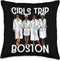 Girls Trip 2024 Boston Spa Relax Throw Pillow for Black Melanin Women, 16x16, Multicolor