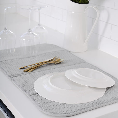 All-Clad Premium Reversible Dish Drying Mat - 16" x 28" Ultra-Absorbent, Long-Lasting, Titanium, 1 Pack