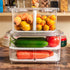SANNO Fridge Produce Saver Storage Containers - Stackable Vegetable Fruit Bins, Set of 4 Fresh Keeper Organizer Drawers