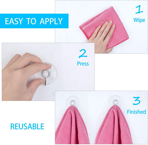 Awpeye 20 Packs Suction Cup Hooks, 1.77 Inches Universal Clear PVC Suction Cups with Hooks for Kitchen Bathroom