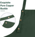 Waterproof Green Canvas Cotton Cooking Kitchen Chef Bib Aprons, Adjustable Straps, Large Pockets for Men Women