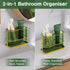 Countertop 2 Toothbrush Holders, Wall Mounted Electric Tooth Brush Toothpaste Holder for Bathroom with Hook, Cups