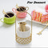 ELLDOO Coffee Spoon Set, 8 Stainless Steel Gold Leaf Coffee Spoons with White Ceramic Holder