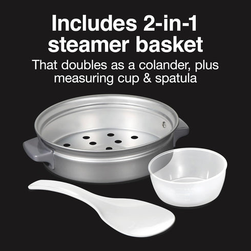6 (3 (37510) Proctor Silex Rice Cooker & Food Steamer, Cups Cooked Cups Uncooked), Includes Steam and Rinsing Basket