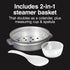 6 (3 (37510) Proctor Silex Rice Cooker & Food Steamer, Cups Cooked Cups Uncooked), Includes Steam and Rinsing Basket