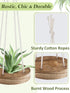 6 3" Pcs Hanging Wooden Air Plant Holder - Round Airplants Live Hanger with Ropes, Rustic Tillandsia Succulent Display