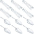 Roshtia 12 Pcs Plastic Serving Tongs Mini Kitchen Tongs Utility and Plastic Kitchen Scoops Clear Ice Scoop Mini Clear