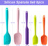 Silicone Spatula Set, 5 Piece Food Grade Rubber Spatulas for Baking, Cooking, and Mixing High Heat Resistant Non Stick Dishwasher Safe BPA-Free (Multicolor) by Hoewina
