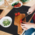 Silicone Mat for Kitchen Counter, BPA-Free Heat-Resistant Non-Slip Table Mat, 4pcs (Black, 15.7×11.8inch)