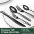 Black Hammered Silverware Set, 20-Piece Heavy Duty Stainless Steel Flatware for 4, Food-Grade Cutlery Set, Mirror Finish