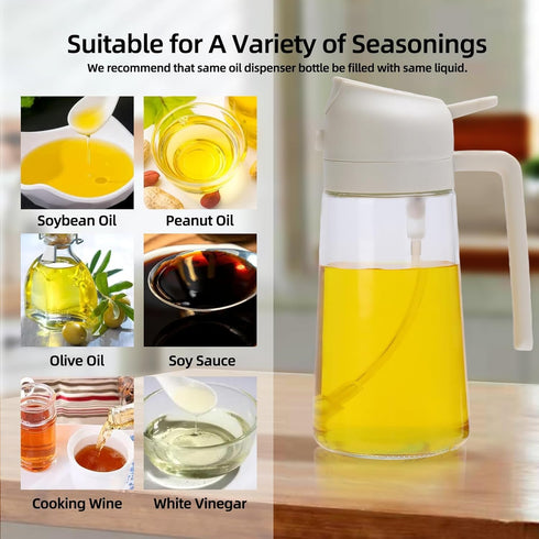 16oz,2 1 470ml (2PCS-White Aovdy Oil Sprayer for Cooking in Olive Oil Dispenser and Oil Sprayer - Olive Bottle Spray
