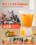 2.64 VEVOR Beverage Dispenser, Gallon Drink Dispenser for Parties, Plastic Juice Dispensers with Spigot Ice Chamber