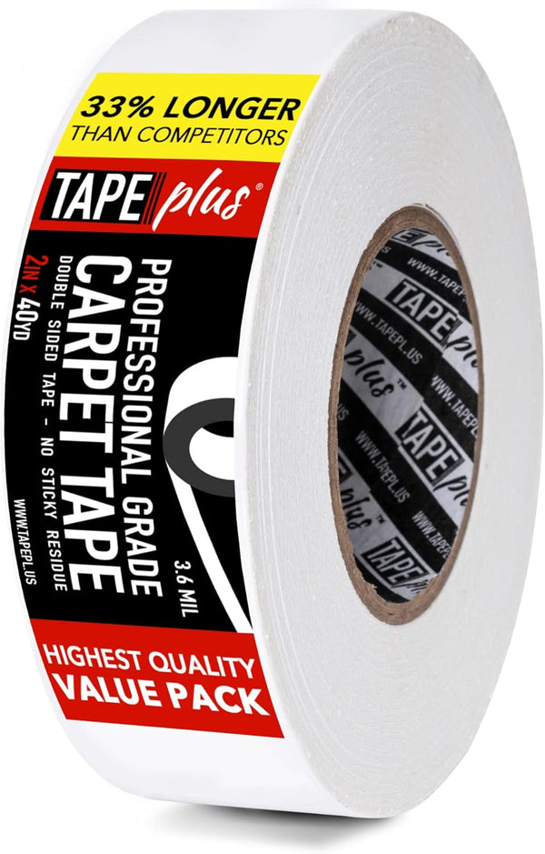 Professional Rug Tape - 2 Inch by 40 Yards (120 Feet) - Double Sided Non-Slip Carpet Tape for Indoor Rugs