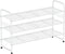 SUFAUY 3 Tier 33" Wide White Metal Shoe Rack for Closet, Stackable