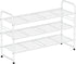 SUFAUY 3 Tier 33" Wide White Metal Shoe Rack for Closet, Stackable