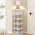 SHIISEWE White Bamboo Shoe Rack for Small Spaces 6 Tier Tall Vertical