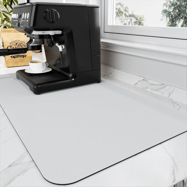 Coffee Mat - Absorbent Coffee Bar Mat for Countertops, Fits Under Coffee Maker, Rubber Backed Dish Drying Mat for