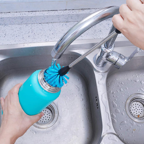 Stainless Steel Water Bottle Brush, Long Handle Scrubbing Brush for Cleaning Bottles, 2 Pack