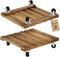 Bamworld Wood Plant Caddy with Wheels, 300lb Capacity, Heavy Duty Planter Stand