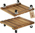 Bamworld Wood Plant Caddy with Wheels, 300lb Capacity, Heavy Duty Planter Stand