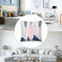 Nebra Abstract Blush and Blue Throw Pillow Covers, Cozy Square Pillowcases for Bed Couch Sofa Living Room Cushion Cover