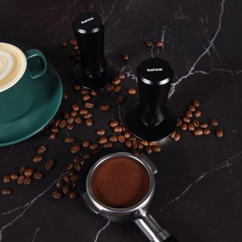 58.5mm Espresso Hand Tamper, Dual Calibrated Spring Loaded Coffee Tamper with Stainless Steel Flat Base